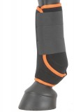 Fesselkopfgamaschen  schwarz-orange vorne / hinten