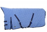 Half-Neck Abschwitzdecke Polar-Fleece blue kariert - Schn�ppchen
